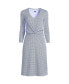 ფოტო #1 პროდუქტის Petite Lightweight Cotton Modal 3/4 Sleeve Fit and Flare V-Neck Dress