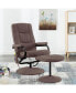 Massage Recliner with Footrest Brown Fabric