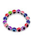 ფოტო #2 პროდუქტის Turkish Translucent Colorful Multi Color Evil Eye Glass Bead Stretch Bracelet For Women Rondelle Crystal Spacers For Protection