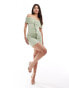 Фото #6 товара ASOS DESIGN bardot frill detail mini dress in sage green