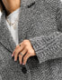 Фото #8 товара Stradivarius wool blend coat in grey herringbone