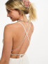 Фото #7 товара Pimkie broderie strappy back cami skater mini dress in white