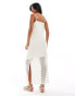 Фото #3 товара Vero Moda Petite crochet overlay jersey maxi dress in cream