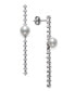 ფოტო #1 პროდუქტის Cultured Freshwater Button Pearl (6mm) & Cubic Zirconia Linear Drop Earrings in Sterling Silver, Created for Macy's