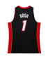 Фото #3 товара Men's Chris Bosh Black Miami Heat Hardwood Classics Retro Name and Number T-shirt
