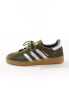 Фото #5 товара adidas Originals gum sole Handball Spezial trainers in olive and silver