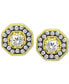 ფოტო #1 პროდუქტის Cubic Zirconia Octagon Stud Earrings in 18k Gold-Plated Sterling, Created for Macy's