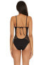 Фото #2 товара Becca by Rebecca Virtue Color Play Crochet Plunge One-Piece Black Size MD