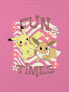 Kids Pokemon Pikachu and Eevee Graphic Boxy Crop Tee