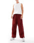 ASOS DESIGN oversized balloon parachute trouser in burgundy