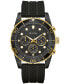 Фото #1 товара Men's Chronograph Classic Black Silicone Strap Watch 43mm