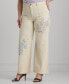 Фото #1 товара Plus Size Floral Wide-Leg Jeans