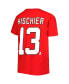 Big Boys Nico Hischier Red New Jersey Devils Player Name and Number T-shirt