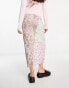 ASOS DESIGN spliced midi skirt with asymmetric hem in floral print