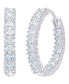 ფოტო #1 პროდუქტის Women's Fine Silver Plated Cubic Zirconia Hoop Earrings