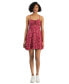 ფოტო #1 პროდუქტის Juniors' Smocked Floral Sleeveless Mini Dress