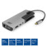 Фото #2 товара ACT AC7043 USB-C to HDMI or VGA multiport adapter with ethernet - USB hub - card reader - audio - PD pass through - Wired - USB 3.2 Gen 1 (3.1 Gen 1) Type-C - 10,100,1000 Mbit/s - Grey - MicroSD (TransFlash) - SD - 5 Gbit/s