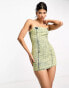 Kyo The Brand denim bandeau diamante mini dress in khaki