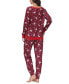 Фото #2 товара Пижама женская INK+IVY Разноцветная с круглым вырезом и длинным рукавом с брюками 2 шт.