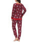 Women's Printed Crew Neck Long Sleeve Top with Jogger 2 Pc Pajama Set