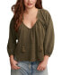 ფოტო #1 პროდუქტის Women's Cotton Textured Peasant Blouse