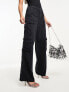 AllSaints Frieda straight leg trousers in black