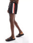 Bershka side stripe swimshort in black