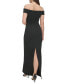 Фото #2 товара Women's Off-The-Shoulder Notch-Neck Gown