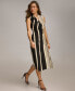 ფოტო #3 პროდუქტის Women's Striped Side-Bar Midi Dress