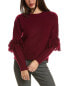 Фото #1 товара Elie Tahari Fringe Wool & Cashmere-Blend Sweater Women's