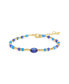 Gold-Tone or Silver-Tone Blue Beaded Sibyl Bracelet
