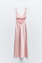 Satin dress with cut-out detail