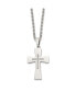 Фото #3 товара Polished with CZ Cross Pendant on a Curb Chain Necklace