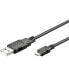 Wentronic USB 2.0 Hi-Speed Cable - black - 3 m - 3 m - Micro-USB B - USB A - USB 2.0 - 480 Mbit/s - Black