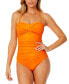 Фото #3 товара Twist-Front Ruched One-Piece Swimsuit