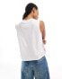 Фото #4 товара Monki vest top in white with landscape front print