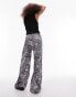 Фото #8 товара Topshop abstract printed plisse trouser in mono