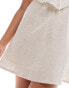 Pimkie shirred ruffle hem mini skirt in beige