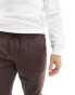 Фото #4 товара ASOS DESIGN pull on chino in dark brown with elasticated waist