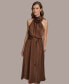 Donna Karan Women's Halter-Neck Sleeveless A-Line Midi Dress каньон, 4 - фото #6