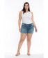 ფოტო #2 პროდუქტის Womens Denim Rolled Shorts