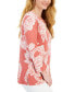 Фото #3 товара Women's 3/4 Sleeve Printed Chain Lace-Up Tunic, Created for Macy's