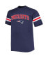 ფოტო #4 პროდუქტის Men's Navy New England Patriots Big and Tall Arm Stripe T-shirt