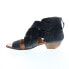 Фото #5 товара Miz Mooz Chasen P41003 Womens Black Leather Strap Heeled Sandals Shoes 6