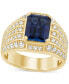 ფოტო #1 პროდუქტის Men's Lab Created Blue Sapphire (6-1/4 ct. t.w.) & Lab-Created Diamond (1-1/4 ct. t.w.) Ring in 10k Gold