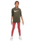 Фото #2 товара Футболка для малышей Nike Big Kids Dri-FIT Легендарная футболка для тренировок с длинным рукавом и принтом Лого.