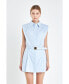 ფოტო #2 პროდუქტის Women's Sleeveless Shirt Mini Dress
