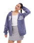 Фото #1 товара Miss Selfridge New York washed zip through hoodie in Navy