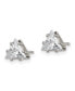 Stainless Steel Polished Triangle CZ Stud Earrings