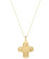 Religious Figures Square Cross 18" Pendant Necklace in 18k Gold-Plated Sterling Silver, Created for Macy's